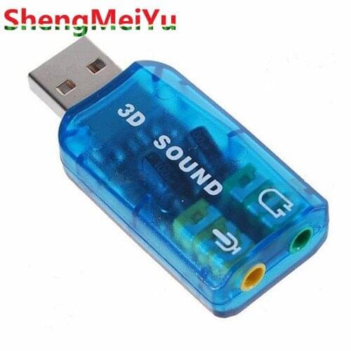 100pcs/lot 3D Audio USB External USB Sound Card Adapter 5.1 Channel Sound Professional Microphone 3.5mm Interface De Audio