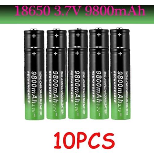 18650 Battery New Fast Charge High Quality 3.7V 9800Mah Rechargeable Lithium Ion Batteries Flashlight