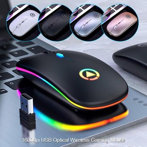 2.4GHZ LED Rechargeable Mouse Wireless Silent Backlit Mice USB Optical Ergonomic Gaming Mouse PC Computer Mouse For Laptop PC