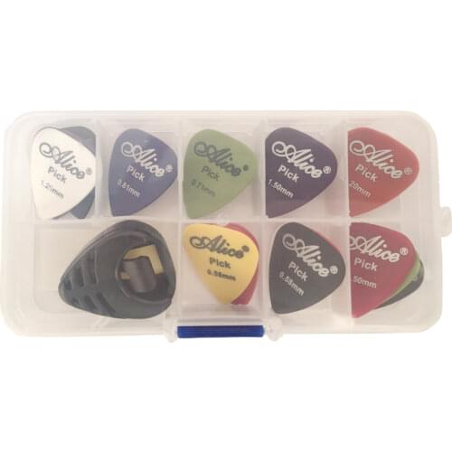 25pcs Guitar Picks Alice Matte Acoustic Electric Picks +1 Plastic Picks holder With 10 Grid Box