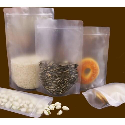 25pcs High-quality Candy Packaging Bag Plastic Package Bag Tea Infuser Transparent Scrub Zipper Reclosable Packaging Bag