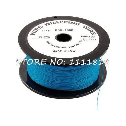 305M 30AWG Tin Plated Copper Wire Insulation Electronic Test Cable Roll Blue