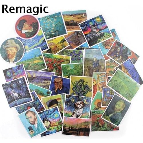 36pcs Van Goghs painting graffiti Stickers decal scrapbooking diy pasters home decoration phone laptop waterproof accessories