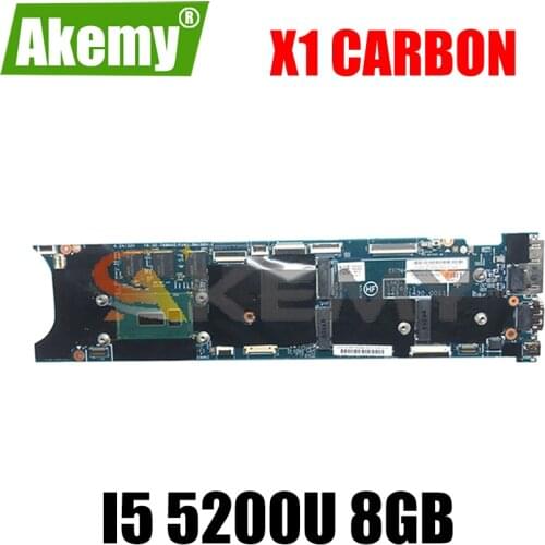 Akemy FRU 00HT342 00HT354 For Lenovo Thinkpad X1 Carbon Laptop Motherboard CPU I5 5200U 8GB Test Work 13268-1 448.01430.0011