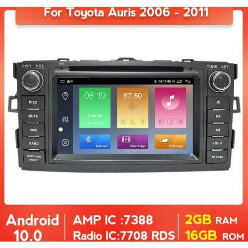 Car dvd player For Toyota Auris 2008 2009 2010 2011 2012 GPS Bluetooth rds Fm Navigation Auto radio support split screen swc