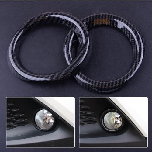 Beler ABS 2PCS Carbon Fiber Texture Style Car Front Fog Light Lamp Cover Trim Fit for Toyota C-HR CHR 2016 2017 2018