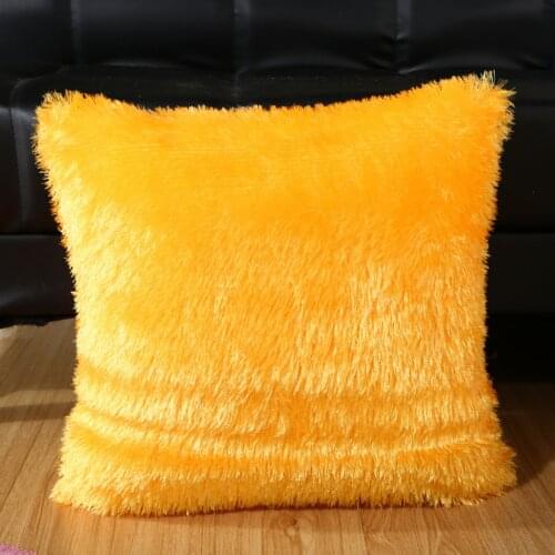 Shiny Smooth Plush Cushion Cover 43x43cm Square Sofa Chair Couch Pillowcase Home Seat Bed Decorative Pillow Covers Home Decor