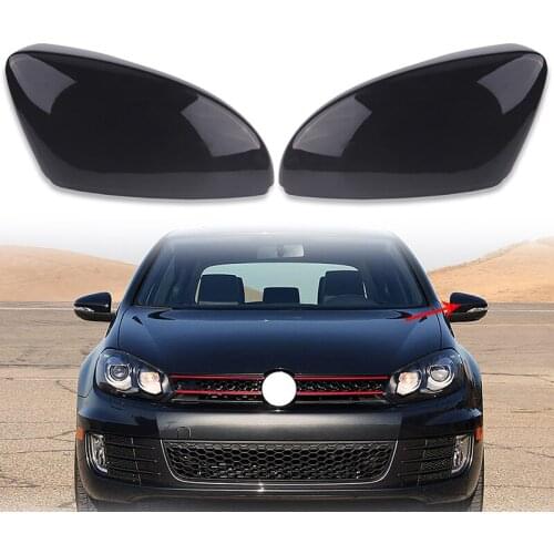 Side Rearview Mirror Cover Cap Mirror Fit For VW Beetle CC Eos Passat Jetta Scirocco Gloss black Car Accessories Modified Part