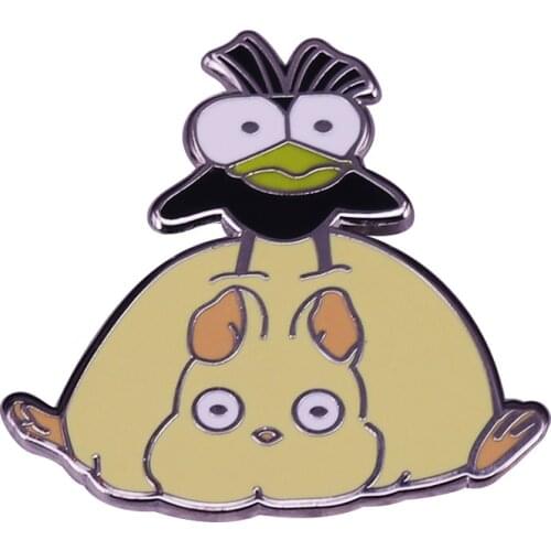 Spirited Away Brooch Pin With Yubabas bird by his side, Boh Mouse travels with Chihiro and no face on their many adventures