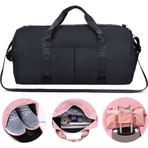 New Men Travel Duffle Bag Nylon Waterproof Women Travel Bag Toiletry Bags With Shoes Storage Box Solid Color Gym Bag Travel Bag