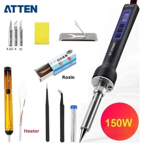 ATTEN 80W / 150W Electric Soldering Iron Station 110V 220V with Digital LCD Display Temperature Adjustable Soldering Iron Tips