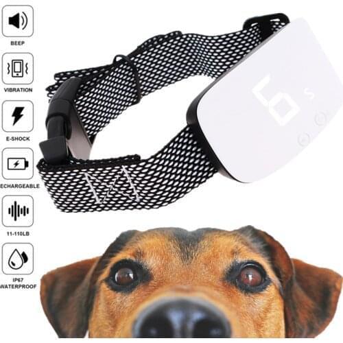 Electric Training Collar Waterproof Anti Bark Rechargeable Collar for All size Beep Vibration Shock 7 Level no barking