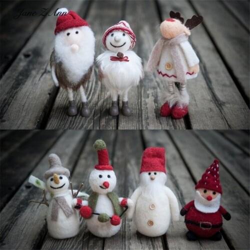 Jane Z Ann Newborn baby Christmas snowman moose elderly pig wool felt doll photo props studio shooting accessories