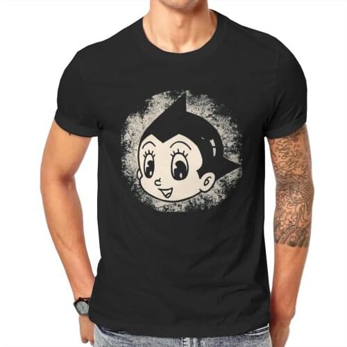 Vintage Newest TShirts Mighty Atom Astro Boy Tetsuwan Atomu Cartoons Anime Male Fabric Streetwear T Shirt Round Neck Oversized