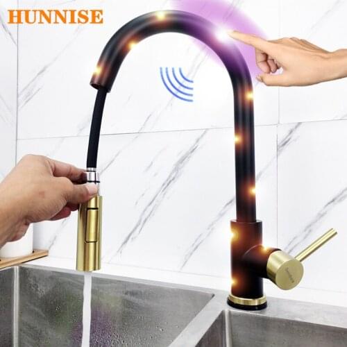 HUNNISE Black Kitchen Faucets