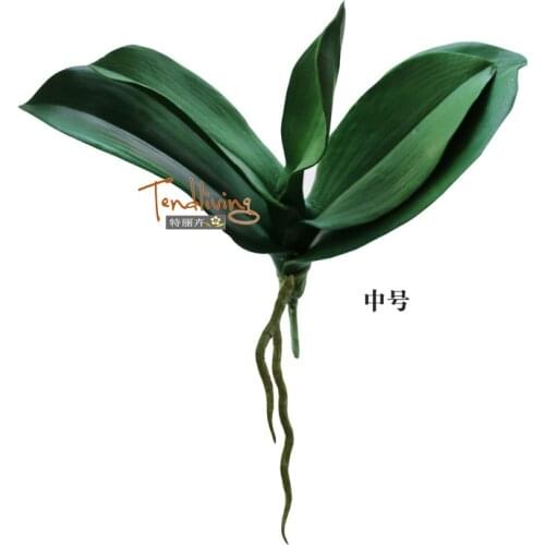 Artificial orchid leaf with artificial green roots orchid leaf arrangement DIY source material art