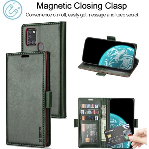 Strong Magnetic Case For Samsung A21S M31 Prime M21 M80S M60S M40S M31S M30S M10S M51 M11 M10 Leather Flip Cards Phone Bag Cover