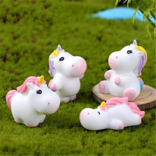 ZOCDOU 1 Piece Cute Colorful Unicorn Hippo Horse Birthday Gift Ornament Small Statue Little Figurine Crafts Animal Decoration