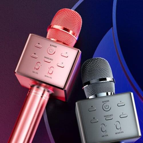 Multifunctional Bluetooth Wireless Karaoke Microphone Portable Karaoke Speaker Compatible with IOS Android Devices for Kids