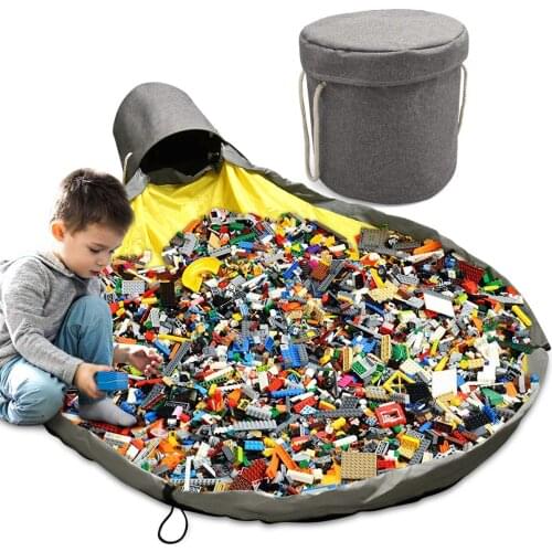 Multifunctional foldable kids play Mat Toys Clean up Storage Bag Organizer Foldable Storage Containers Portable Storage Baskets