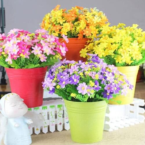 Simulation Bouquet 7 Branches 28 Heads Artificial Daisy Indoor And Outdoor Flowerpot Wedding Bouquet Home Decoration