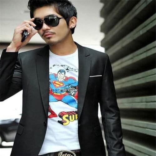 Mens Stylish Casual Slim Fit One Button Suit Blazer Coat Jacket