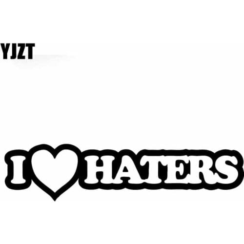 YJZT 13CM*3.2CM I HEART LOVE HATERS Car Sticker Vinyl Decal Funny Turbo Drift Boosted Black Silver C10-00922