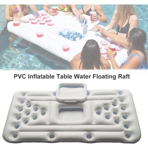 28 Cup Holder Summer Pool Float ​New 2021 Inflatable Beer Pong Table Water Party Fun Raft Floating Pool Pong Game Air Mattress