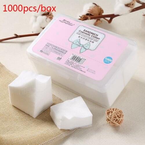 1000Pcs/Set Disposable Makeup Cotton Wipes Soft Makeup Remover Pads Ultrathin Facial Cleansing Paper Wipe Make Up Tool
