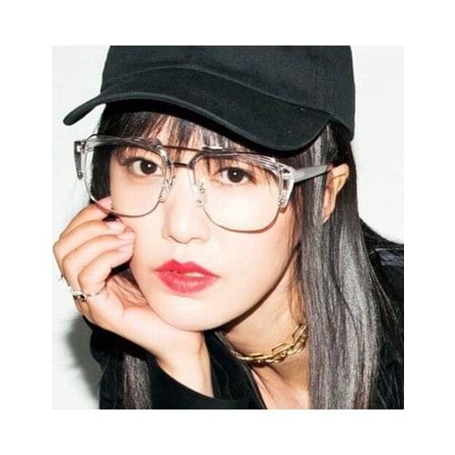 Retro Glasses Frame Men Women Clear Lens Transparent Glasses Square plastic Frames fake nerd Eyeglasses Female sunglasses male