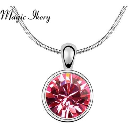 Magic Ikery Round Simple statement Neckalce & Pendants Gold Color Crystal African Round Crystal Jewelry for women Gifts
