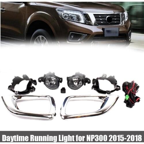 Front Lights Fog Lamps Light Fog Lamp Covers for Nissan Navara Np300 2015-2018 Pickup Auto Accessories