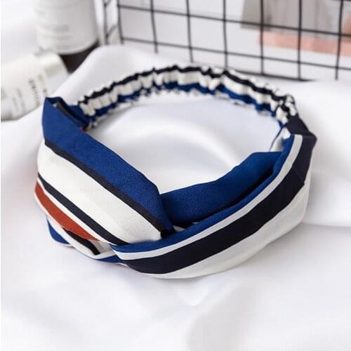 Women Hair Accessories Fashion Headband Fabric Cross Knotted Bow Chiffon Floral Hair Band Korea Headdress Ladies Hoop