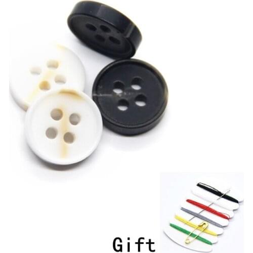 9/10/11mm Imitation Horn Small Shirt Buttons For Clothing Black Decorative Cardigan Resin Handmade DIY Accessories Wholesale