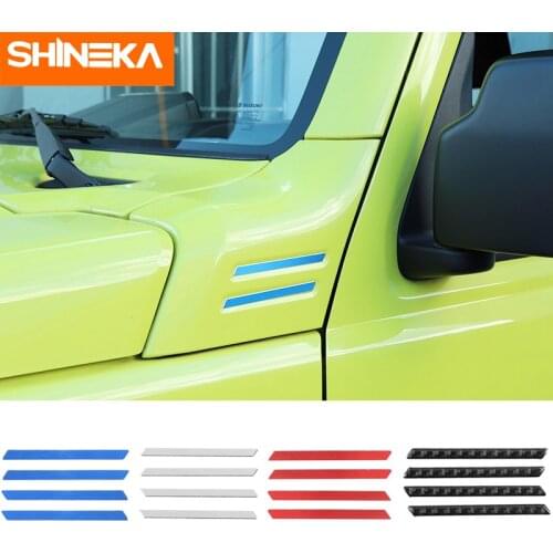SHINEKA Carbon Fiber Sticker Car A-pillar Corner Decorative Cover for Suzuki Jimny 2019 2020 Aluminum Alloy Exterior Accessories
