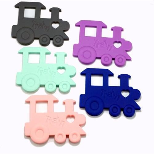 5pcs SUTOYUEN BPA Free DIY Silicone Train Teether Pendant Nursing Baby Shower Pacifier Dummy Teething Sensory Toy Acc