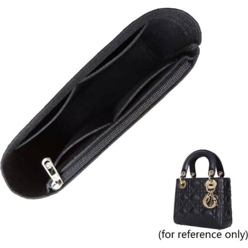 For D-LADY Felt Cloth Insert Bag Organizer Women Makeup Tote Handbag Organizer Travel Inner Purse Portable Cosmetic Bags