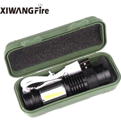 Built In Battery XP-G Q5 LED Zoom Focus Mini Led Flashlight Torch Lamp Torch Lantern Adjustable Penlight Waterproof flashlamp