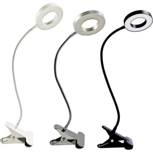 LED Eye Protection Clip Reading Table Lamp USB Rechargeable Dimming Color Temperature Reading Light for Beauty Make Up