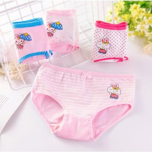 4 Pcs/lot Kids Briefs Cotton Underwear Children Girls Soft Triangle Underpants Princess Print Panties Fashion