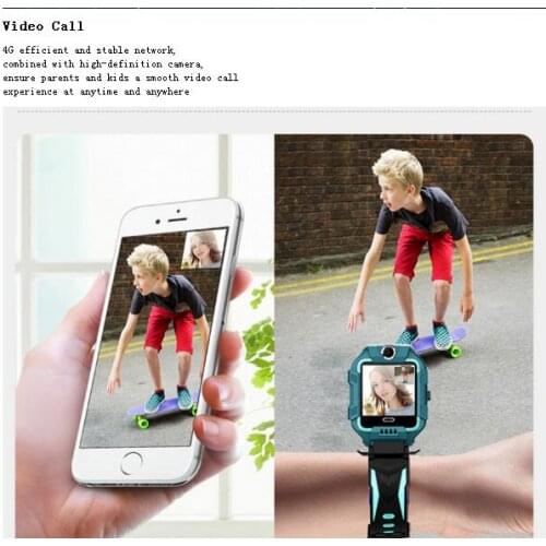 Y99A Kids Flip design and 360°rotated body Smart watch 4G GPS WIFI Tracker SOS Video Call for Children Anti Lost Monitor blue