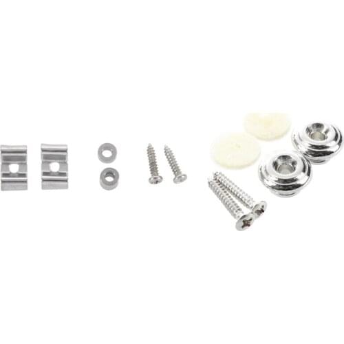 1 Pair Strap Button with Mounting Screw for Guitar Mandolin---Silver & 1 Set Vintage String Tree Kit