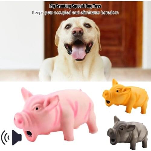 1PCS Cute Latex Pig Grunting Toy Pet Chew Teeth Grinding Toys For Dog Training Black Yellow Pink Pets Dog Squeeze Sound Toy