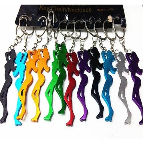 120pcs Multi Function Sexy Girl Shaped 2 in 1 Aluminum Alloy Beer Bottle Opener Key Chain Ornaments