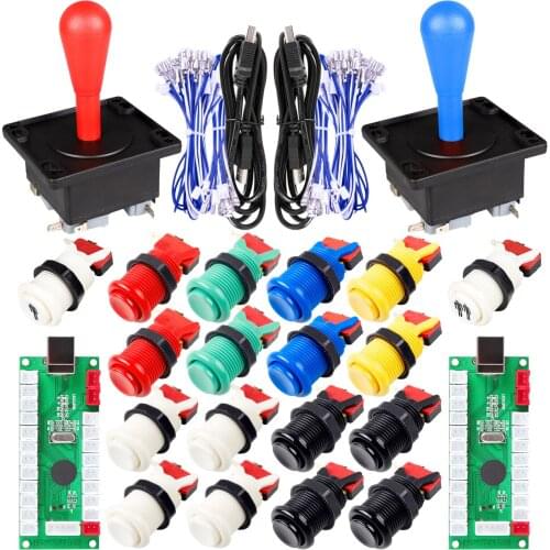 2 Player Arcade Game DIY Kits Ellipse Oval Happ Type Bat Joystick Hanlde + 18x American Style Arcade Buttons