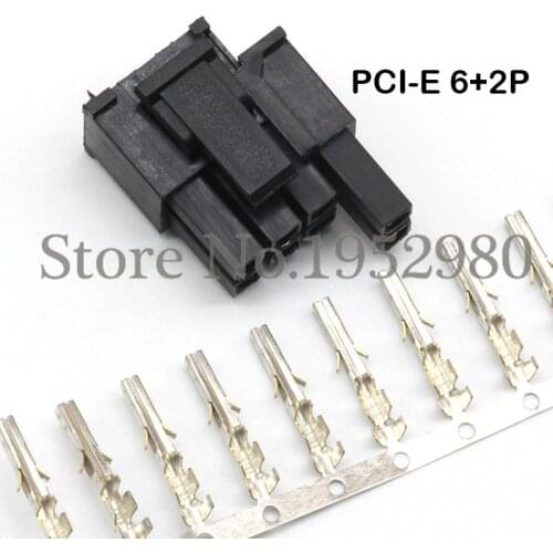 30 Set 4.2mm Pitch 5557 ATX Graphics Card GPU PCI-E Power Connector 6+2Pin 8Pin Male Housing+Terminals Black