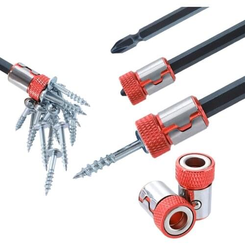 6.35mm Metal Strong Magnetizer Ring Removable Magnet Driver Electric Screwdriver Bit with Magnetic Sleeve for Home Screw Supply