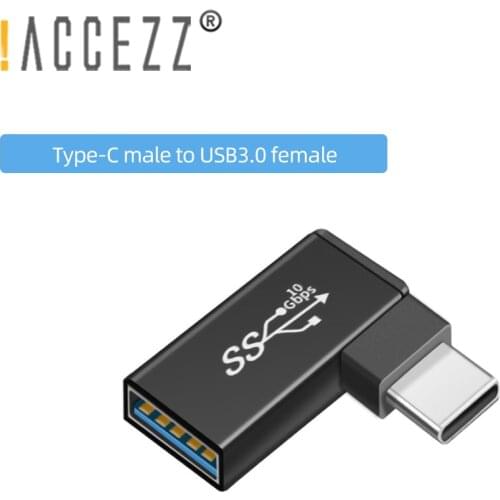 !ACCEZZ Elbow OTG Adapter USB Type C Male to USB 3.0 Type-C Female Converter For Macbook Pro Samsung S20 S10 USBC OTG Connector