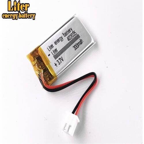 Li-po XHR-2P 2.54 402035 core 300mAh 3.7V polymer battery MP3 mobile speaker GPS loudspeaker story machine