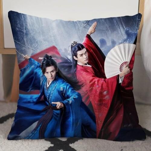 Anime WORD OF HONOR Cartoon Wen Kexing Cute Square Throw Pillow Cosplay Short Plush Dakimakura Sofa Cushion Xmas Gifts 45*45cm